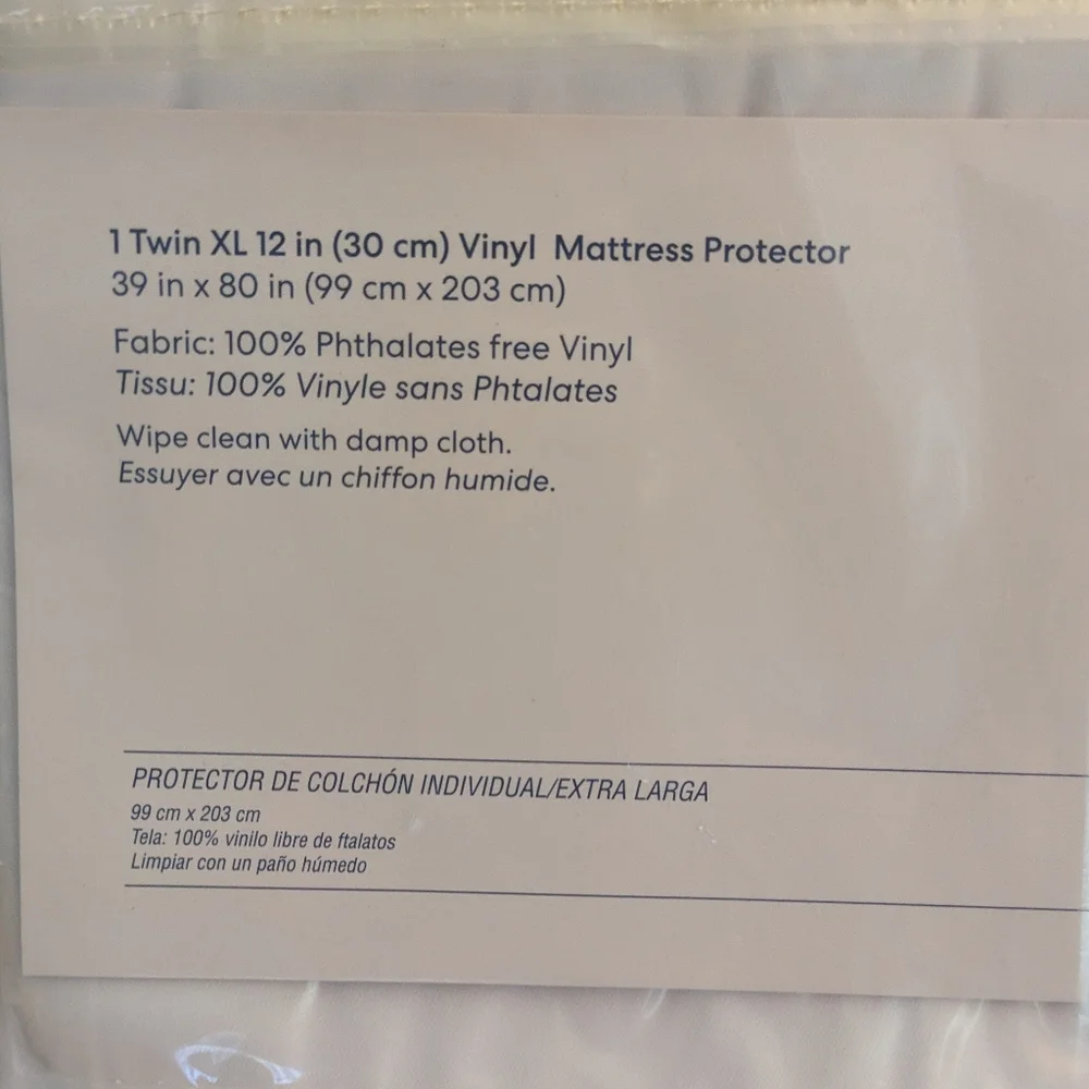 White Vinyl Mattress Protector - Twin XL, By Simply Essential
